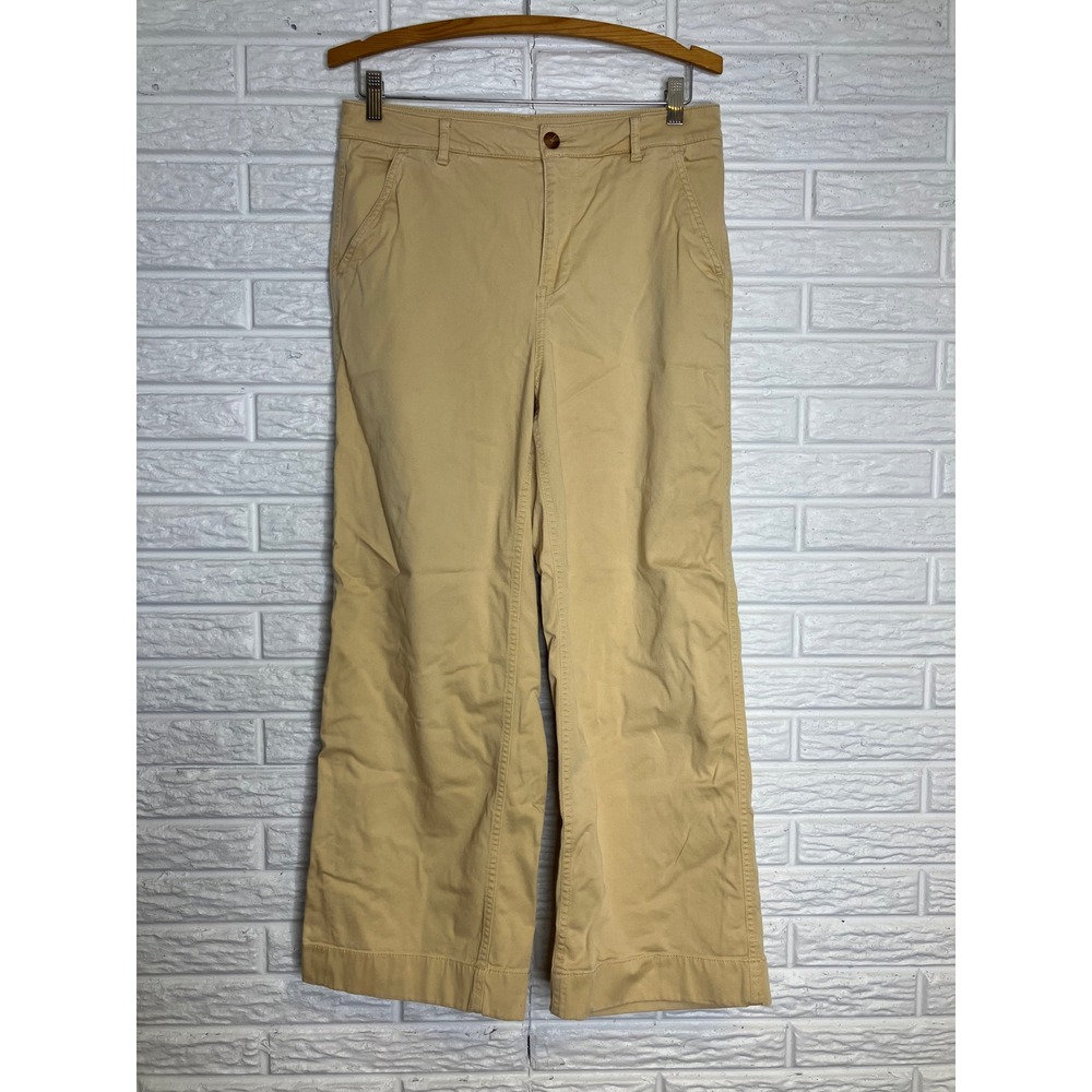L.L. Bean yellowish Khaki straight/wide leg pants women's size 10 casual neutral